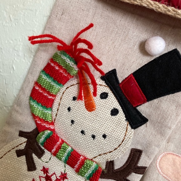 Annie’s Attic Christmas tree skirt W/ 2 Decorative Stockings Snowman & Santa. - Picture 15 of 15